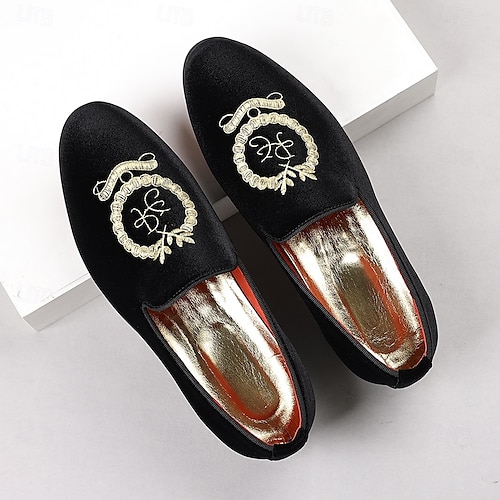 mens embroidered dress shoes Gucci Bee Star Embroidered Black Leather Derby Men's Dress Shoes