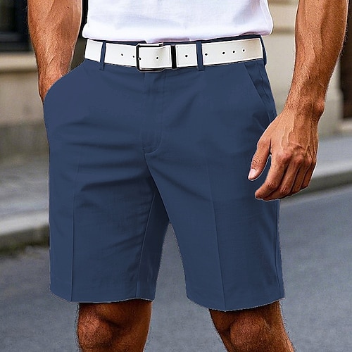  Herre Dress Shorts Burmuda shorts Arbeidshorts Lomme عادي Komfort Pustende Knelengde utendørs Virksomhet Mote Fritid Svart Hvit