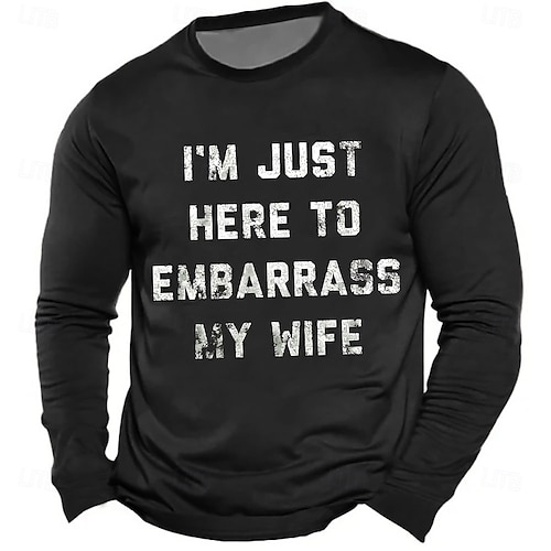  Men's Funny Slang T Shirt Long Sleeve T shirt 3D Print Crew Neck Shirt Fashion Daily Basic Street Casual Daily Black Red Blue Summer Spring All Seasons Clothing Apparel S M L XL XXL XXXL