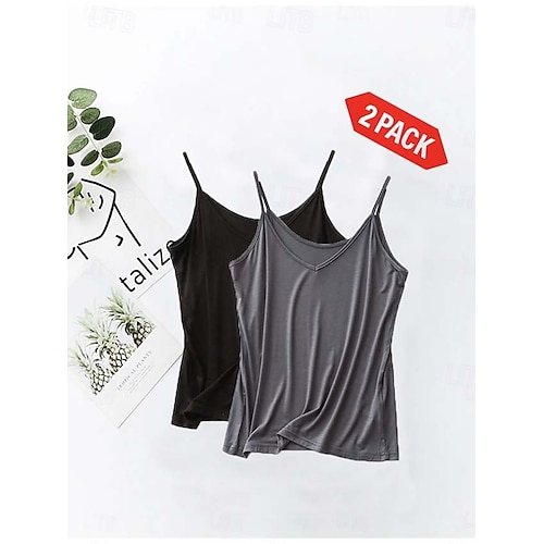  Pentru femei Camisole Tank Top Culoare solidă Simplu Zilnic Fără manșon Stil Nautic Pătrat Scoateți gâtul Topuri obișnuite Negru și Alb Negru / Roz Alb și Roz Negru și gri Gri+Alb Primăvară, toamn