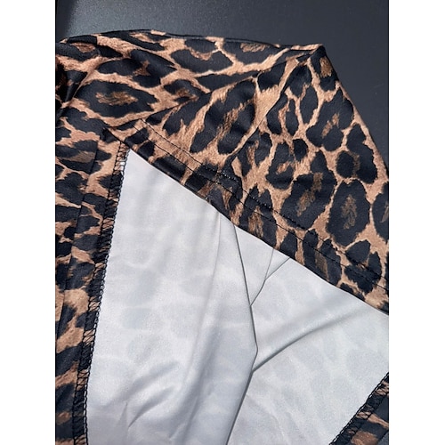  Dame الالتفاف A-linje Mote Fritid Maksi Høy Midje Skjørt Leopard Trykt mønster Mikroelastisk Gate Daglig Leopard Sommer Polyester