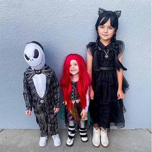 Linfairy Kurze Schwarze Perücke Mit Pony | Unisex Für Halloween, Cosplay & Partys (ca. 30 Cm)