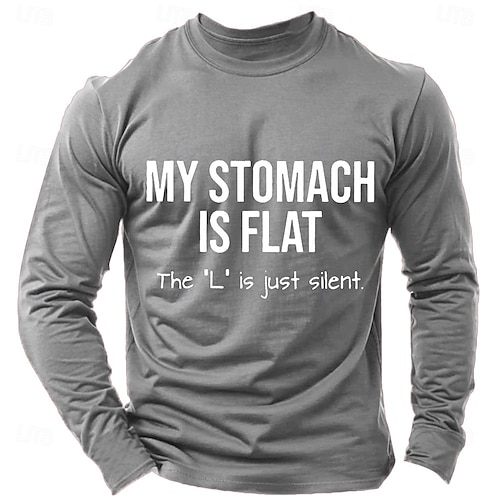 Men's Funny Slang T Shirt Long Sleeve T shirt 3D Print Crew Neck Shirt Fashion Daily Basic Street Casual Daily Black Red Blue Summer Spring All Seasons Clothing Apparel S M L XL XXL XXXL