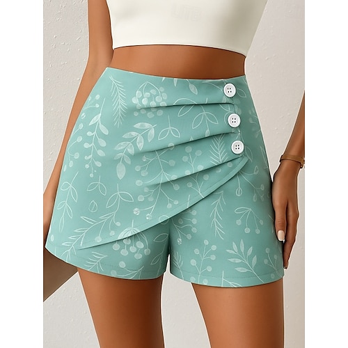  Pentru femei chinez Pantaloni Scurți Elegant Vacanță Epocă Scurt Talie Înaltă Grafic Fluture Abstract Multistratificat Uscare rapidă Comfortabil Respirabil Micro-elastic În aer liber Stradă Zilnic