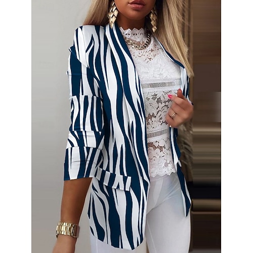 בגדי ריקוד נשים בלייזר נוח נושם כיס דפוס יום יומי גיאומטרי מִשׂרָד רחוב קזו'אל לבוש יומיומי חזית פתוחה רגיל צווארון מתקפל רגיל שרוול ארוך הלבשה עליונה שחור לבן ורוד מסמיק קיץ אביב בגדי ריקוד נשים בלייזר נוח נושם כיס דפוס יום יומי גיאומטרי מִשׂרָד רחוב קזו'אל לבוש יומיומי חזית פתוחה רגיל צווארון מתקפל רגיל שרוול ארוך הלבשה עליונה שחור לבן ורוד מסמיק קיץ אביב