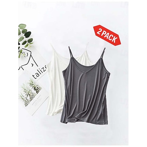  Pentru femei Camisole Tank Top Culoare solidă Simplu Zilnic Fără manșon Stil Nautic Pătrat Scoateți gâtul Topuri obișnuite Negru și Alb Negru / Roz Alb și Roz Negru și gri Gri+Alb Primăvară, toamn