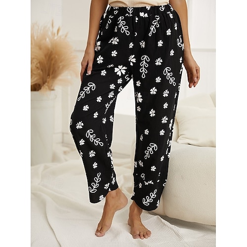  Femmes Slacks Vacances ancien Style Ethnique Longueur complète Taille haute Graphique Géométrique Ceinture Élastique Confortable Respirabilité Doux Haute Élasticité Extérieur Rue Quotidien Noir Ét