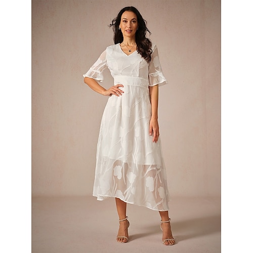  Mujer Vestido maxi Vestido Cóctel Vestido Invitada Boda vestido semiformal Vestido de una línea Elegante Trabajo Cumpleaños Mangas anchas Invitado a la boda Fiesta de Cóctel Noche formal Ajuste