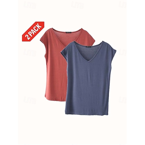  Dame Camisole Tank Top Helfarge عادي Daglig Ermeløs V-hals Vanlige topper Hvit og Blå Hvit og Rød Rød / Svart Grønn / Rød Hvit og Rosa Vår, Høst, Vinter, Sommer