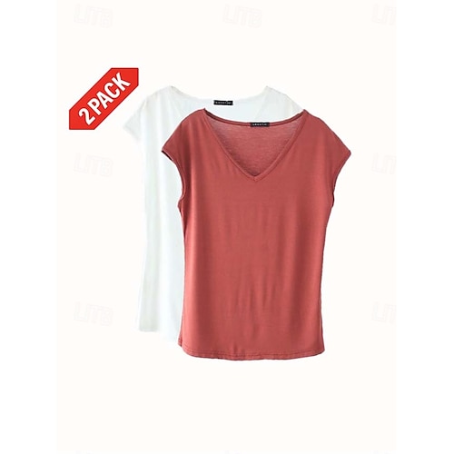  Dame Camisole Tank Top Helfarge عادي Daglig Ermeløs V-hals Vanlige topper Hvit og Blå Hvit og Rød Rød / Svart Grønn / Rød Hvit og Rosa Vår, Høst, Vinter, Sommer