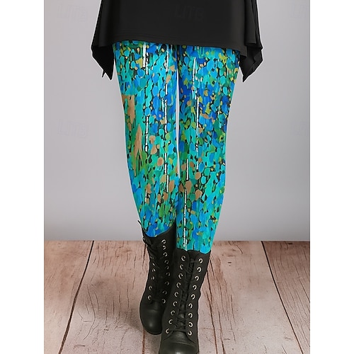  Women's Leggings Vacation Vintage Ethnic Style Full Length High Waist Graphic Abstract 3D Print Quick Dry Breathability Soft High Elasticity Outdoor Home Causal Blue Purple Brown Green Fall Regular