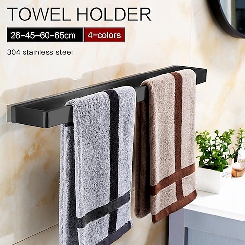 Towel Bar Towel Rack 304 Stainless Steel Wall Mounted Bathroom Hardware Towel Holder for Bath Towels, Rustproof Towel Rail for Kitchen, Shower, Hotel Use, Heavy Duty Polished Finish