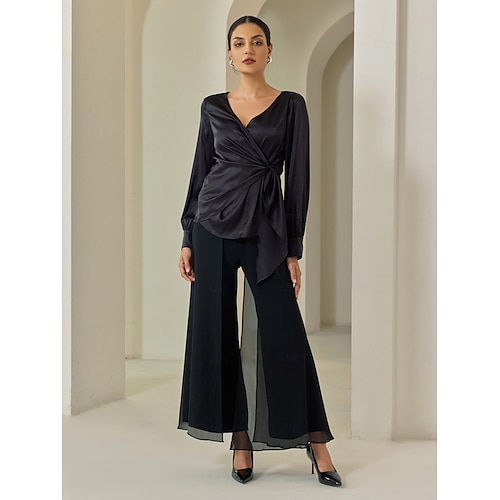  Per donna Lunghezza intera Elegante Casual Quotidiano Nero Estate Primavera & Autunno S M L