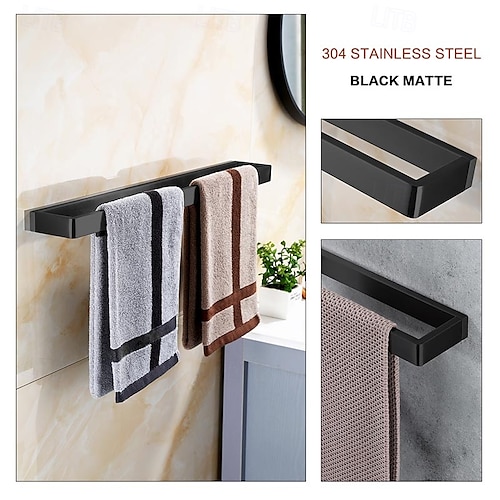  Towel Bar Towel Rack 304 Stainless Steel Wall Mounted Bathroom Hardware Towel Holder for Bath Towels, Rustproof Towel Rail for Kitchen, Shower, Hotel Use, Heavy Duty Polished Finish