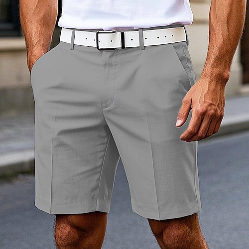  Herre Dress Shorts Burmuda shorts Arbeidshorts Lomme عادي Komfort Pustende Knelengde utendørs Virksomhet Mote Fritid Svart Hvit