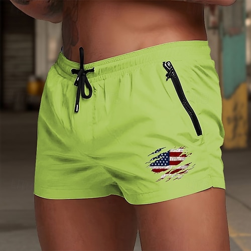  Homme Maillots de bain Shorts de bain Shorts de Surf Drapeau national Séchage rapide Respirable avec doublure en mesh Taille Élastique Cordon de serrage Vacances Plage Hawaïen Occasionnel Rouge vin