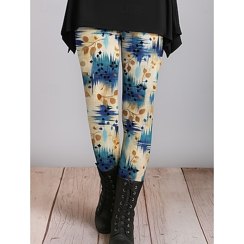  Pentru femei Jambiere Vacanță Epocă Stilul etnic Lungime totală Talie Înaltă Floral Grafic Abstract Imprimare 3D Uscare rapidă Respirabilitate Απαλό Strech În aer liber Casă Casual Roșu-aprins