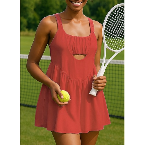 navy blue dress for baby girl Summer Womens Tennis Dress with Built in Shorts,Womens Running Onesie  Workout Rompers,Womens Backless Tennis Workout Dress with Easy Bathroom  Shorts Romper,Athletic Workout Romper for Women main image 0