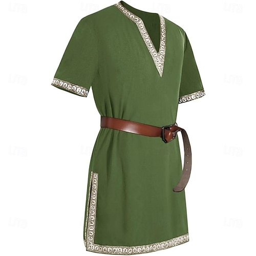 Tunique Médiévale Homme/Femme - Costume D'Halloween Ou Chemise D'Été Décontractée - Polyester Élasthanne