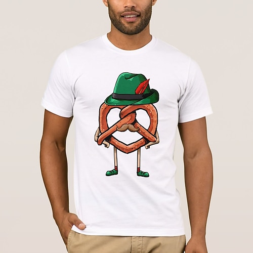 Oktoberfest Teschio Pretzel T-shirt bavarese Monaco Tedesco Grafico Per Per uomo Adulti Carnevale Birra Oktoberfest Stampa a caldo Feste Casual Quotid