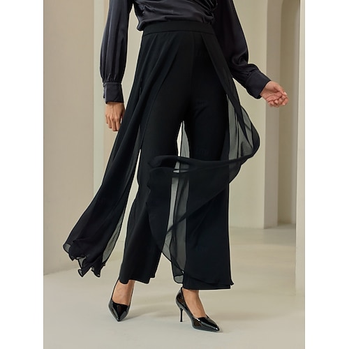  Per donna Lunghezza intera Elegante Casual Quotidiano Nero Estate Primavera & Autunno S M L