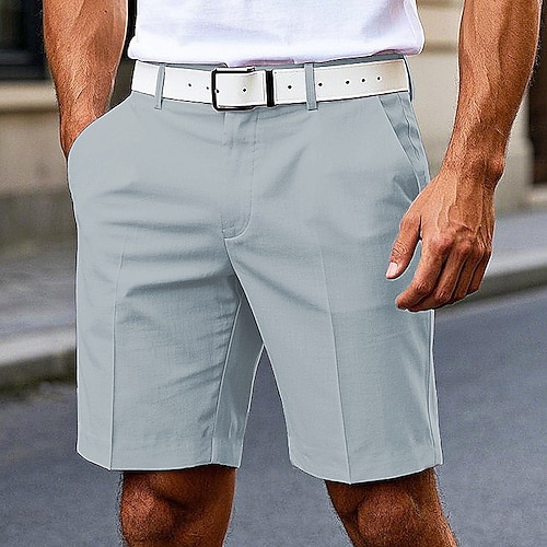  Herre Dress Shorts Burmuda shorts Arbeidshorts Lomme عادي Komfort Pustende Knelengde utendørs Virksomhet Mote Fritid Svart Hvit