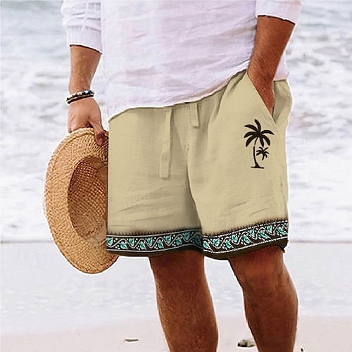  Per uomo Grafico Albero di Cocco Geometria Shorts Pantaloncini Estivi Shorts da Spiaggia Misura del girovita medio Streetwear Hawaiano Designer Casuale Quotidiano Ferie Coulisse Elastico in vita