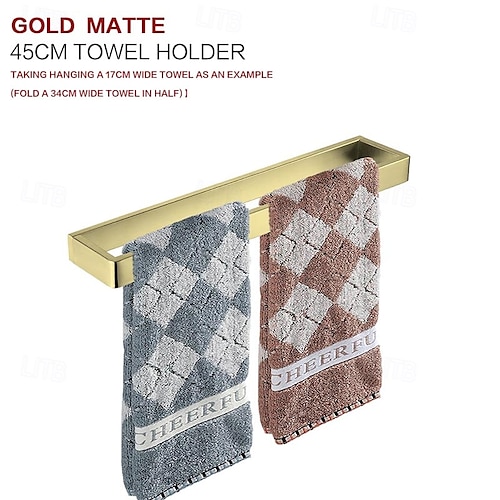  Towel Bar Towel Rack 304 Stainless Steel Wall Mounted Bathroom Hardware Towel Holder for Bath Towels, Rustproof Towel Rail for Kitchen, Shower, Hotel Use, Heavy Duty Polished Finish