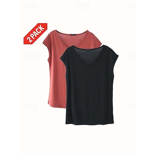  Dame Camisole Tank Top Helfarge عادي Daglig Ermeløs V-hals Vanlige topper Hvit og Blå Hvit og Rød Rød / Svart Grønn / Rød Hvit og Rosa Vår, Høst, Vinter, Sommer