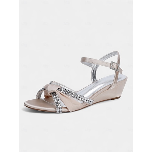 sandálias femininas de cetim verde com salto anabela sapatos