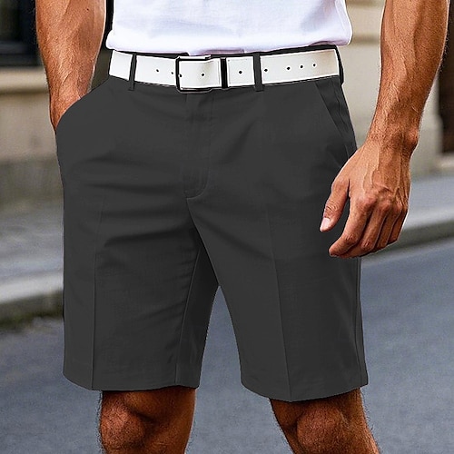  Herre Dress Shorts Burmuda shorts Arbeidshorts Lomme عادي Komfort Pustende Knelengde utendørs Virksomhet Mote Fritid Svart Hvit