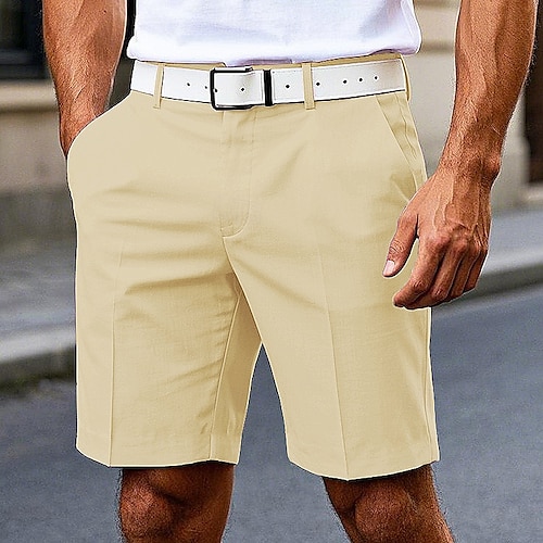  Herre Dress Shorts Burmuda shorts Arbeidshorts Lomme عادي Komfort Pustende Knelengde utendørs Virksomhet Mote Fritid Svart Hvit