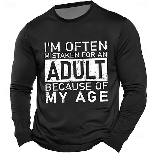  Bărbați Argou amuzant Tricou Manșon Lung Tricou Tipărire 3D Stil Nautic Cămașă Modă Zilnic De Bază Stradă Casual Zilnic Negru Roșu-aprins Albastru piscină Vară Primăvară Toate Sezoanele Îmbrăcăminte