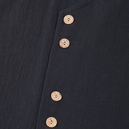  Per uomo Camicia Camicia di lino Camicia Estiva Camicia da Spiaggia Camicia vintage Maglietta senza maniche Semplice Quotidiano Abbigliamento casual alla moda Nero Bianco Azzurro cielo Cachi Senza