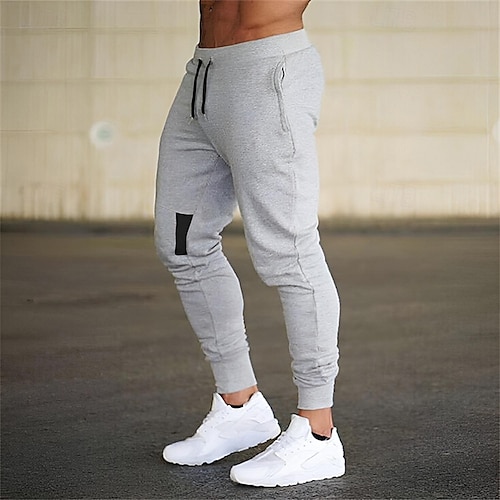  Voor heren Joggingbroeken Jogger Hardloopbroeken Zak Elastische taille Trekkoord Effen Comfort Buitensporten Dagelijks Modieus Casual Zwart Lichtgrijs Micro-elastisch