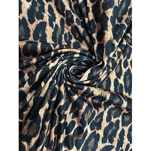  Dame الالتفاف A-linje Mote Fritid Maksi Høy Midje Skjørt Leopard Trykt mønster Mikroelastisk Gate Daglig Leopard Sommer Polyester