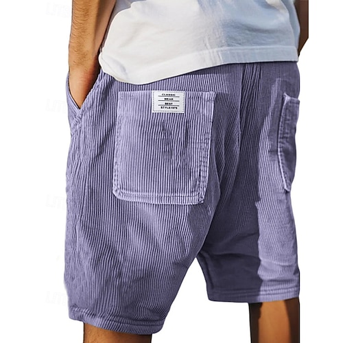 Per uomo Shorts Pantaloncini Estivi Pantaloncini casual Pantaloncini di velluto a coste Tasca Coulisse Elastico in vita Semplice Comodità Traspirante Corto All'aperto Vacanza Canotta sportiva Casual