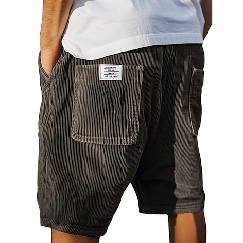  Per uomo Shorts Pantaloncini Estivi Pantaloncini casual Pantaloncini di velluto a coste Tasca Coulisse Elastico in vita Semplice Comodità Traspirante Corto All'aperto Vacanza Canotta sportiva Casual