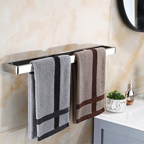  Towel Bar Towel Rack 304 Stainless Steel Wall Mounted Bathroom Hardware Towel Holder for Bath Towels, Rustproof Towel Rail for Kitchen, Shower, Hotel Use, Heavy Duty Polished Finish