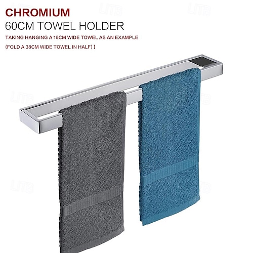  Towel Bar Towel Rack 304 Stainless Steel Wall Mounted Bathroom Hardware Towel Holder for Bath Towels, Rustproof Towel Rail for Kitchen, Shower, Hotel Use, Heavy Duty Polished Finish