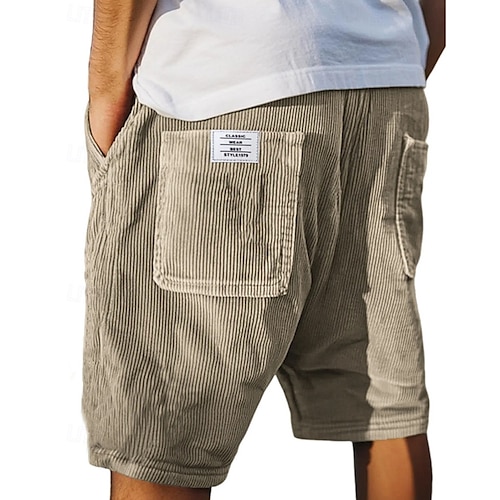  Per uomo Shorts Pantaloncini Estivi Pantaloncini casual Pantaloncini di velluto a coste Tasca Coulisse Elastico in vita Semplice Comodità Traspirante Corto All'aperto Vacanza Canotta sportiva Casual