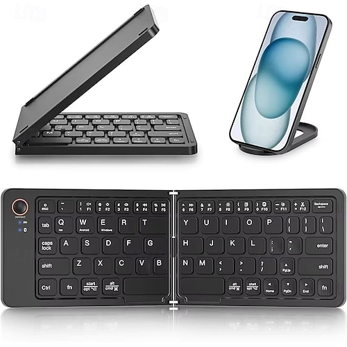 Erittäin ohut langaton taittuva minikokoinen taskunäppäimistö puhelimelle, Androidille, Windowsille, iOS:lle