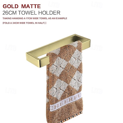  Towel Bar Towel Rack 304 Stainless Steel Wall Mounted Bathroom Hardware Towel Holder for Bath Towels, Rustproof Towel Rail for Kitchen, Shower, Hotel Use, Heavy Duty Polished Finish