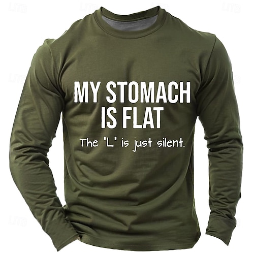  Men's Funny Slang T Shirt Long Sleeve T shirt 3D Print Crew Neck Shirt Fashion Daily Basic Street Casual Daily Black Red Blue Summer Spring All Seasons Clothing Apparel S M L XL XXL XXXL