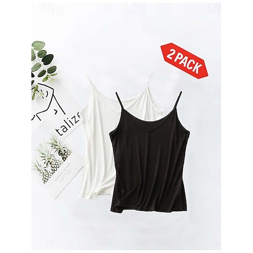  Pentru femei Camisole Tank Top Culoare solidă Simplu Zilnic Fără manșon Stil Nautic Pătrat Scoateți gâtul Topuri obișnuite Negru și Alb Negru / Roz Alb și Roz Negru și gri Gri+Alb Primăvară, toamn