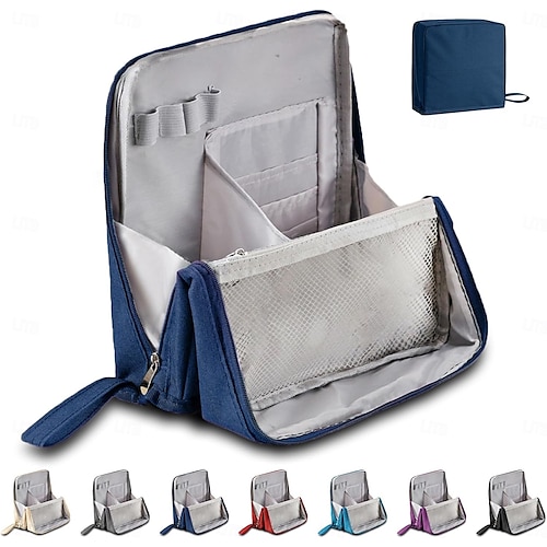 Borsone Porta Trucco Grande In PU Impermeabile - Organizer Da Viaggio Con Divisori E Tasche