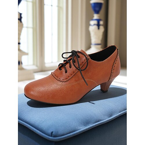 womens brown dress shoes low heel Women's Shoes-Dream Pairs Women's 1930s Vintage Oxford Heels