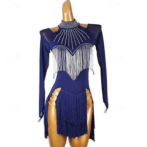 chinese dress ladies Chromatic Cascade Fringed Latin Dance Dress main image 0