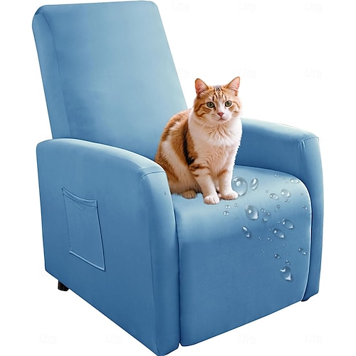 Housses de fauteuil inclinable 4 pièces imperméables pour petit canapé inclinable housse de fauteuil inclinable extensible pour fauteuil inclinable Lazyboy avec poche de rangement protection de meubles pour salon