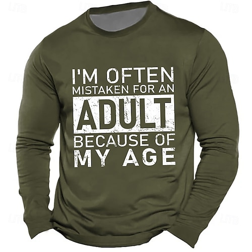  Bărbați Argou amuzant Tricou Manșon Lung Tricou Tipărire 3D Stil Nautic Cămașă Modă Zilnic De Bază Stradă Casual Zilnic Negru Roșu-aprins Albastru piscină Vară Primăvară Toate Sezoanele Îmbrăcăminte
